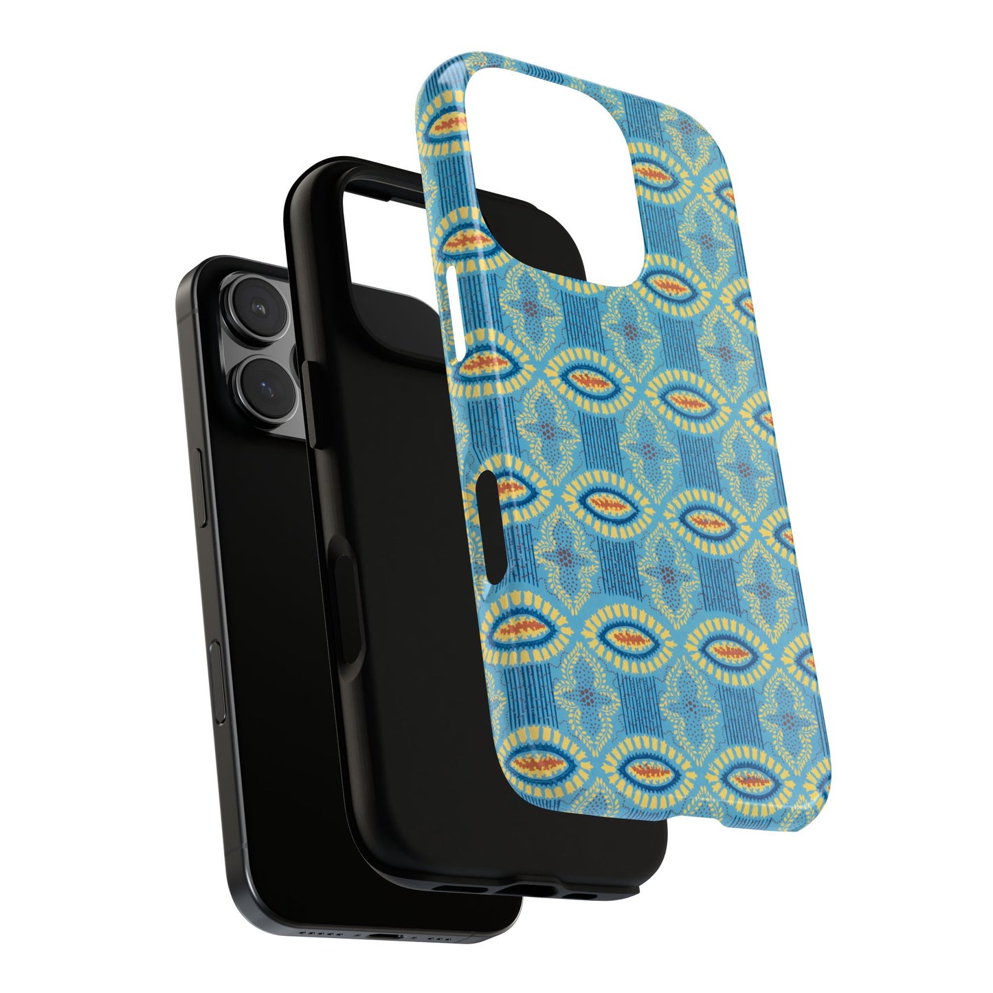 Turquoise Retro Geometric iPhone Case
