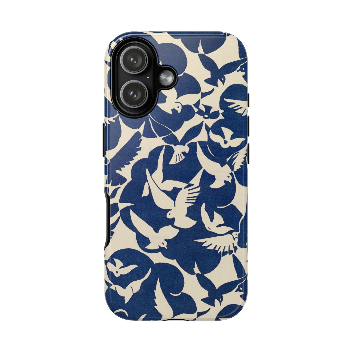 Blue Sky Birds Flying Retro iPhone Case