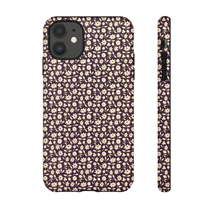 Coffee and Cream Vintage Floral Pattern iPhone Case