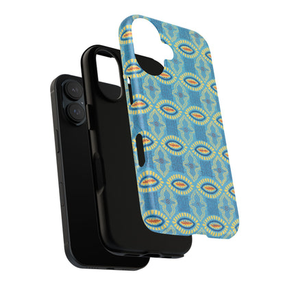 Turquoise Retro Geometric iPhone Case