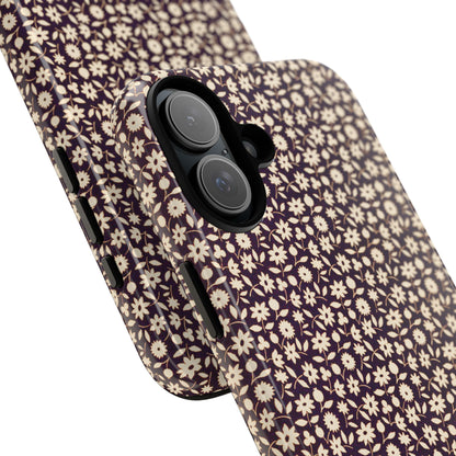 Coffee and Cream Vintage Floral Pattern iPhone Case