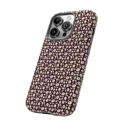Coffee and Cream Vintage Floral Pattern iPhone Case