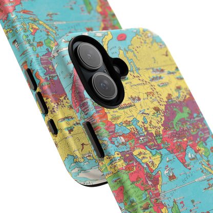 Map of the World Retro Travel iPhone Case