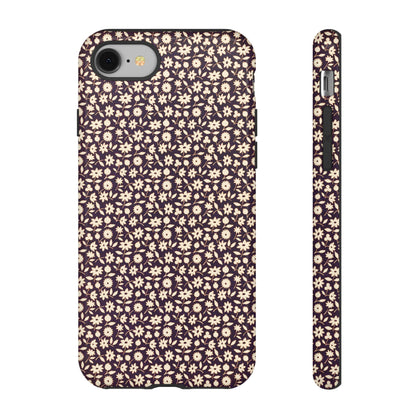 Coffee and Cream Vintage Floral Pattern iPhone Case